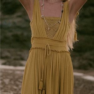 NWT Santa Maria Maxi Dress Free People Mossy Gold